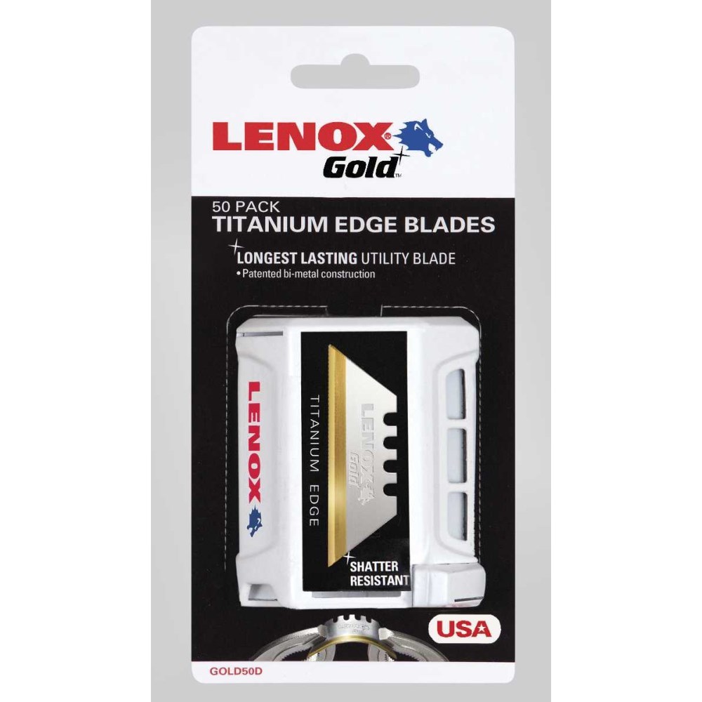 KNIFE BLADES GOLD RETRACTABLE LENOX (50 PACK), item number: 20351-GOLD50D