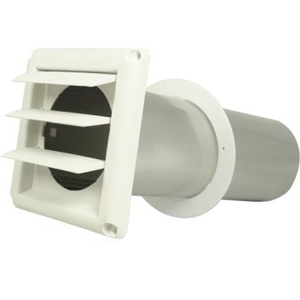 HOOD VENT BATHROOM LOUVERED ASSEMBLED 4in WHITE DEFLECTO (6), item number: SVHAW4