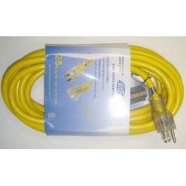 EXTENSION CORD WITH LED PLUG 100ft 16/3 EMC, item number: LED16-100