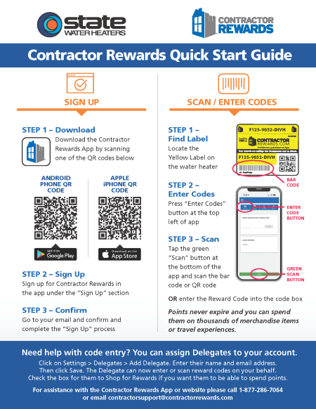 State Contractor Rewards informational flyer